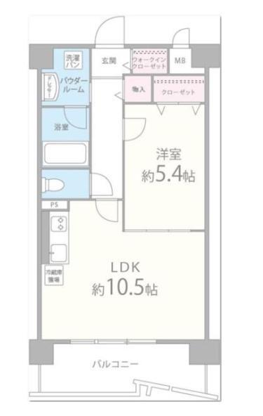 カンマキーノ 4F(1LDK/4階)の間取り写真