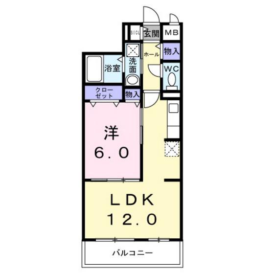 フラワーベル(1LDK/3階)の間取り写真