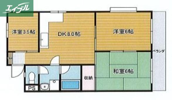 リヴ89(3DK/3階)の間取り写真