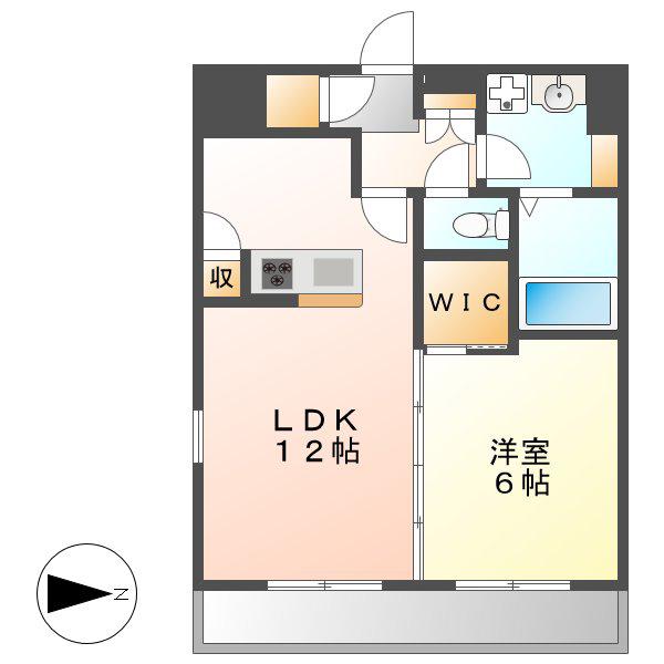 YS上前津(1LDK/10階)の間取り写真