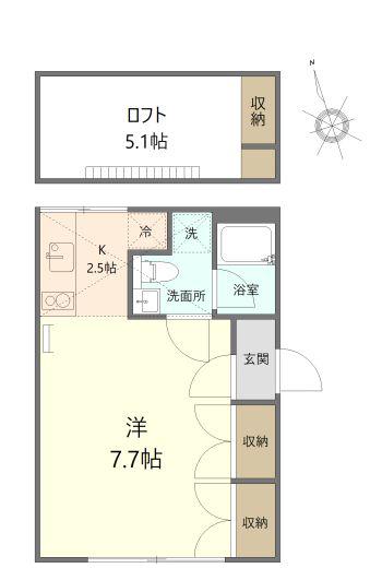 NEW PALCOURT(1K/1階)の間取り写真