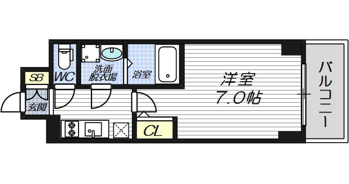 S-RESIDENCE福島ALOVITA(1K/10階)の間取り写真