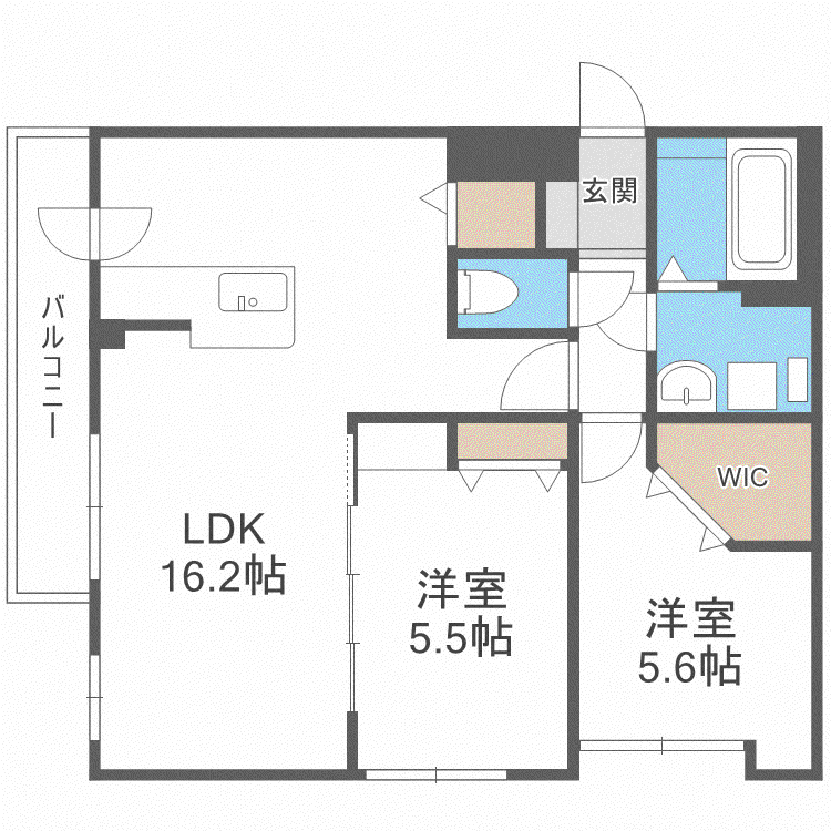 セカンドアヴェニュー(2LDK/4階)の間取り写真