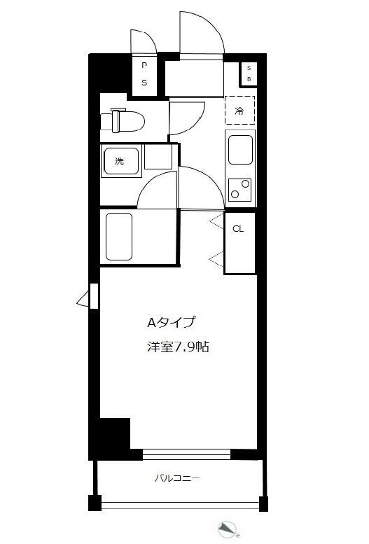 グレイス世田谷(1K/7階)の間取り写真