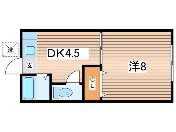 鶴神ハイツ(1DK/1階)の間取り写真