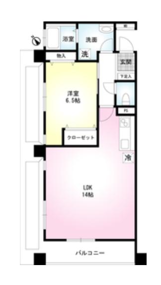 金津賀第5ビル(1LDK/4階)の間取り写真