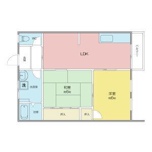 レジデンス佐野(2LDK/2階)の間取り写真
