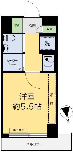 シティハイツ松戸(1K/3階)の間取り写真