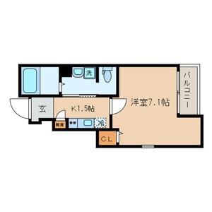 ETOILE梅島(1K/1階)の間取り写真