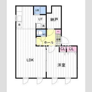 メトロノーム(1SLDK/1階)の間取り写真