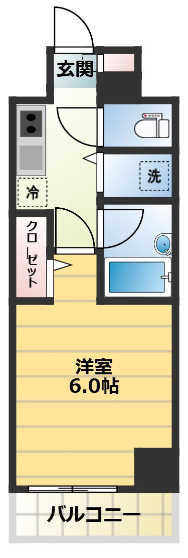 ガーラ・シティ王子(1K/9階)の間取り写真
