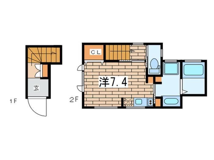 スイートガーデン小町(ワンルーム/2階)の間取り写真