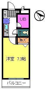 コンフォール(1K/1階)の間取り写真
