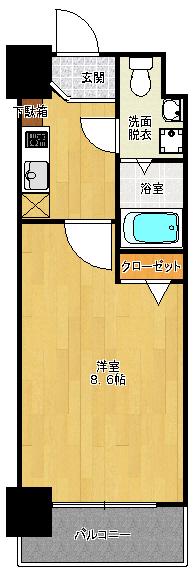 エンクレスト警固(1K/10階)の間取り写真