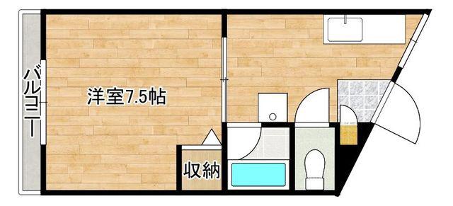 コーポ展和(1DK/3階)の間取り写真