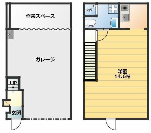 OGW 2ND BASE(ワンルーム/1階)の間取り写真