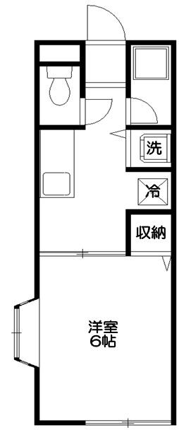 ジュネスB(1K/1階)の間取り写真