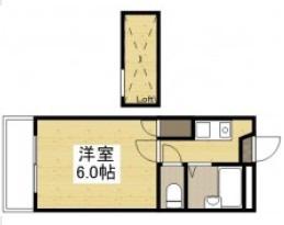 真壁第3レジデンス(1K/2階)の間取り写真