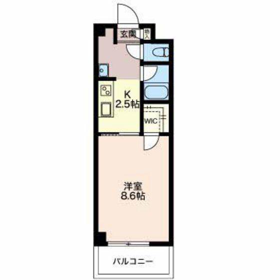 ディアコート天正寺(1K/2階)の間取り写真