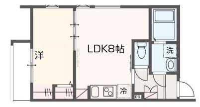 ARCADIA(1LDK/2階)の間取り写真