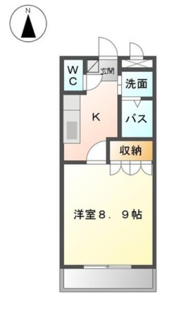 スマイル ワン(1K/1階)の間取り写真