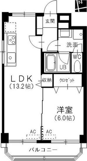 ハイライク栄ハイツ(1LDK/1階)の間取り写真