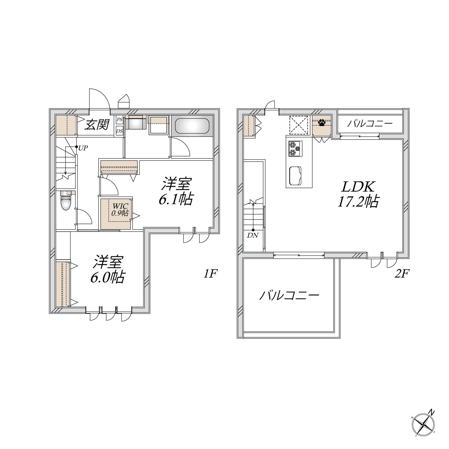 MAISON HAGIWARA(2LDK/1階)の間取り写真