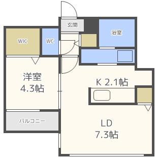 LUNON SAPPORO STA(1LDK/4階)の間取り写真