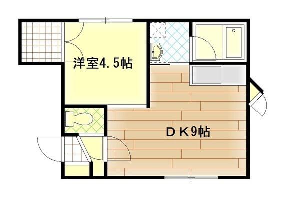 ラ・ヴィラージュ(1DK/1階)の間取り写真