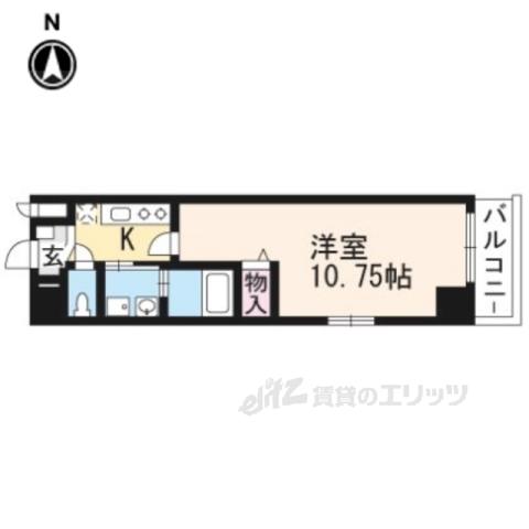 PRIME三条小川(1K/5階)の間取り写真