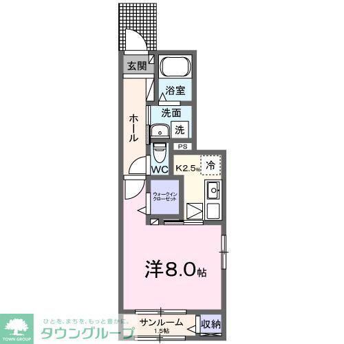 フレーズ シュクレ(1K/1階)の間取り写真