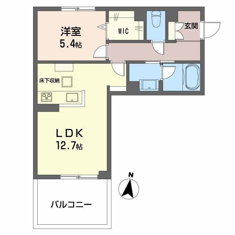 インセプション(1LDK/1階)の間取り写真