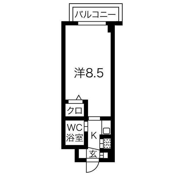 ファーストリバー(ワンルーム/5階)の間取り写真