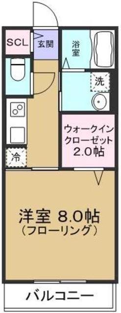 ディアコートA棟(1K/1階)の間取り写真