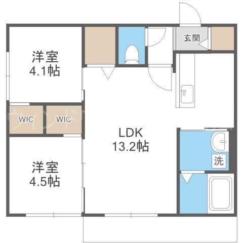アクアトピア南郷7丁目駅前(2LDK/3階)の間取り写真