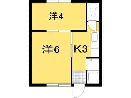 中山アパート(2K/1階)の間取り写真