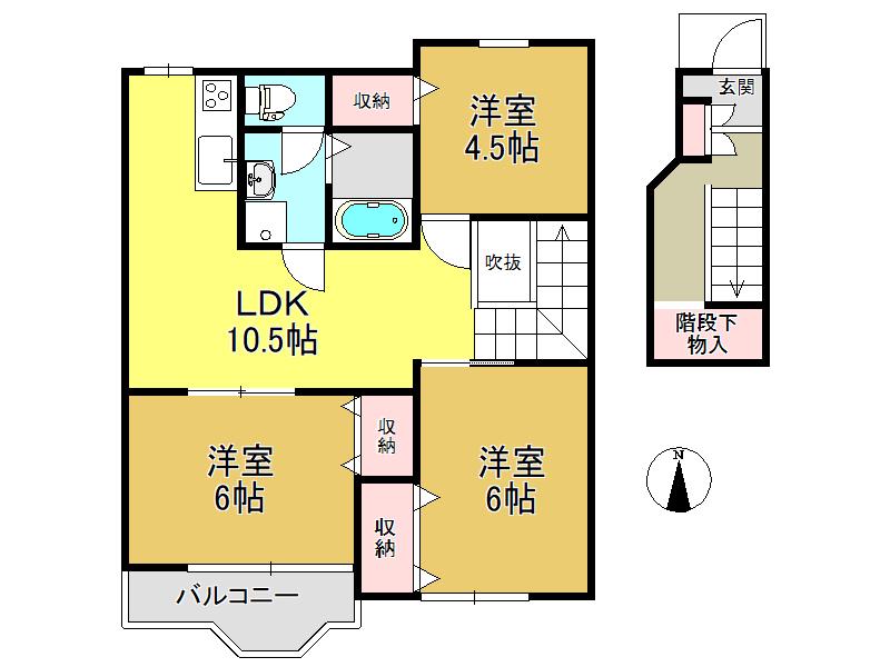 シャルマンアビテII(3LDK/2階)の間取り写真