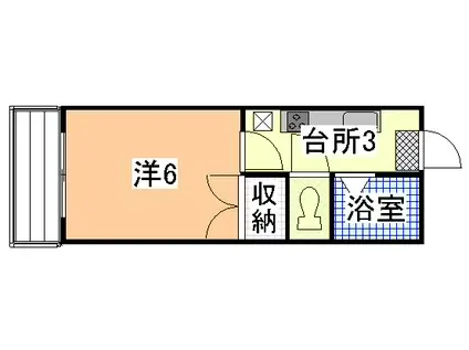グランドメゾン貝ヶ森(1K/2階)の間取り写真