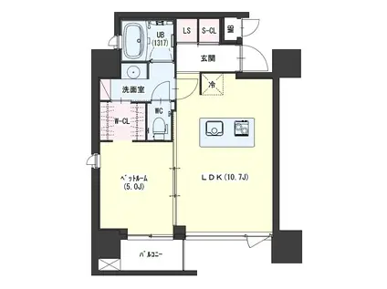 レジデンスT・L庄内通(1LDK/5階)の間取り写真