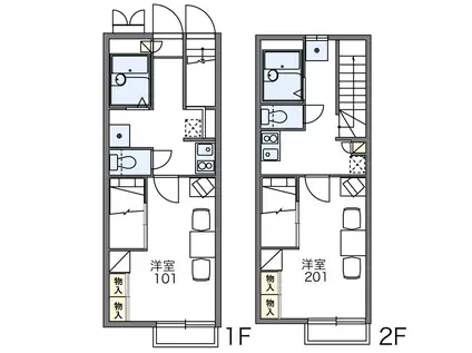 空港南II(1K/1階)の間取り写真