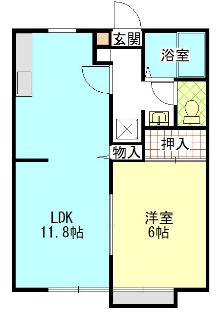 グランドメゾンA(1LDK/2階)の間取り写真