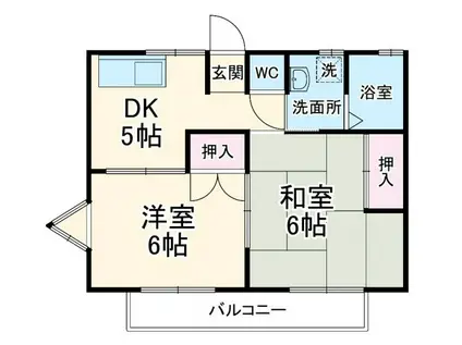 ドミール保呂(2DK/2階)の間取り写真