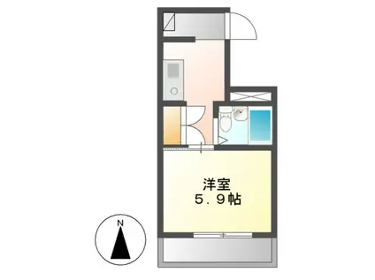 リヴェール上石川(1K/1階)の間取り写真