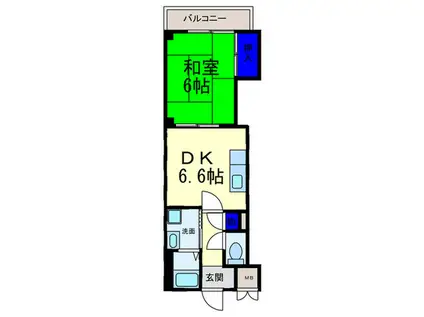 中尾コーポ(1DK/2階)の間取り写真