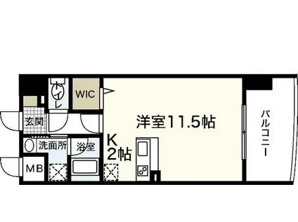 サムティレジデンス平和大通(ワンルーム/14階)の間取り写真