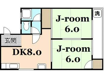 第一石丸ビル(2DK/3階)の間取り写真