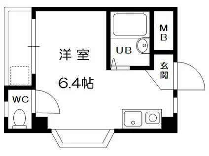 プレアール瓢箪山(ワンルーム/4階)の間取り写真