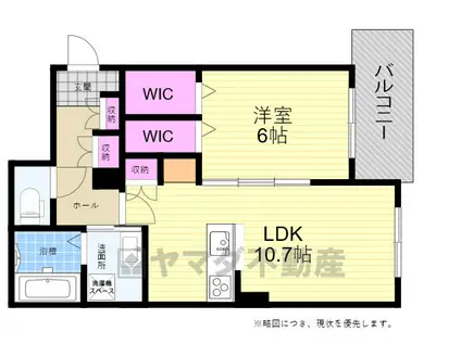 グロリア江坂(1LDK/1階)の間取り写真
