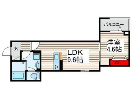 レクシア扇I(1LDK/2階)の間取り写真