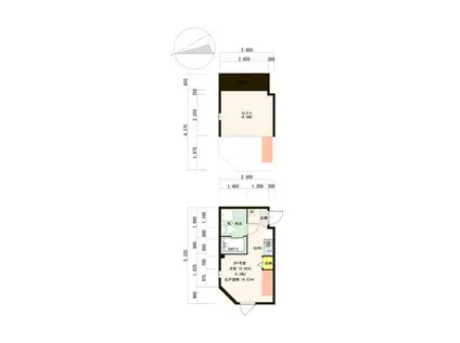 カトレア南長崎(ワンルーム/2階)の間取り写真